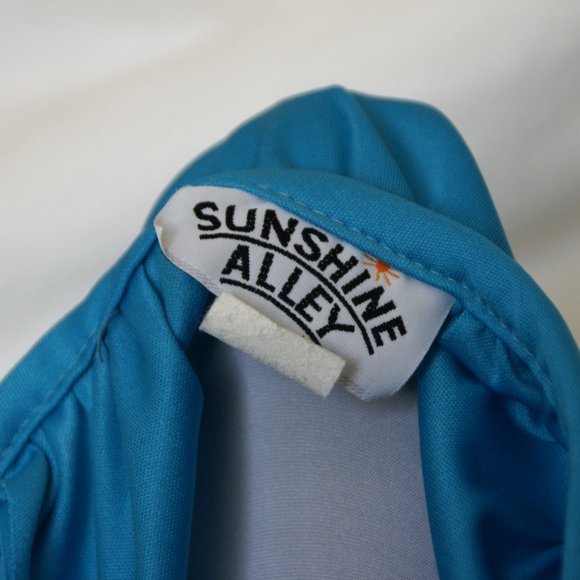 Sunshine Alley Blue Turquoise Pleated Skirt Dress Vintage - Picture 12 of 12